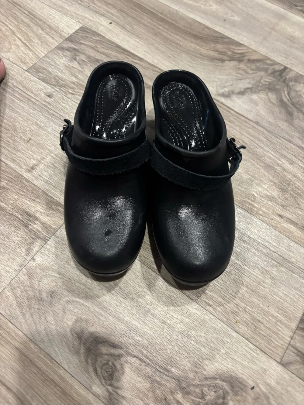 CROCS women Sarah dual Black Clog Slip-Ons with Adjustable Heel Strap